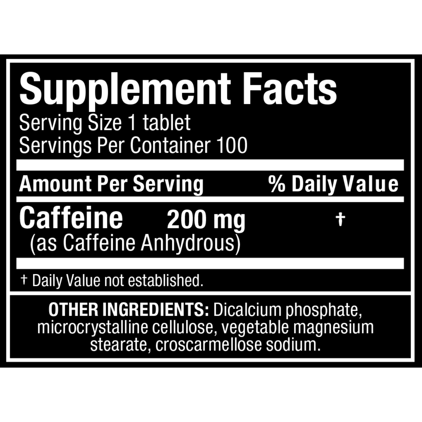 ALLMAX Caffeine - 200mg 100 tabs